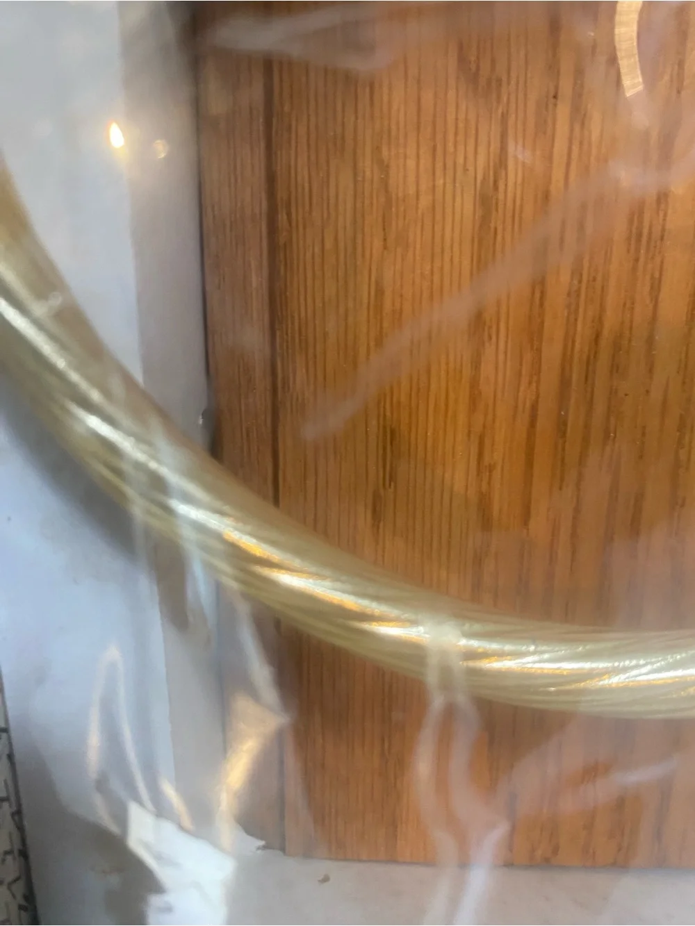 NIB Vintage Miami-Carey Polished Brass & Oak Bathroom Towel Ring